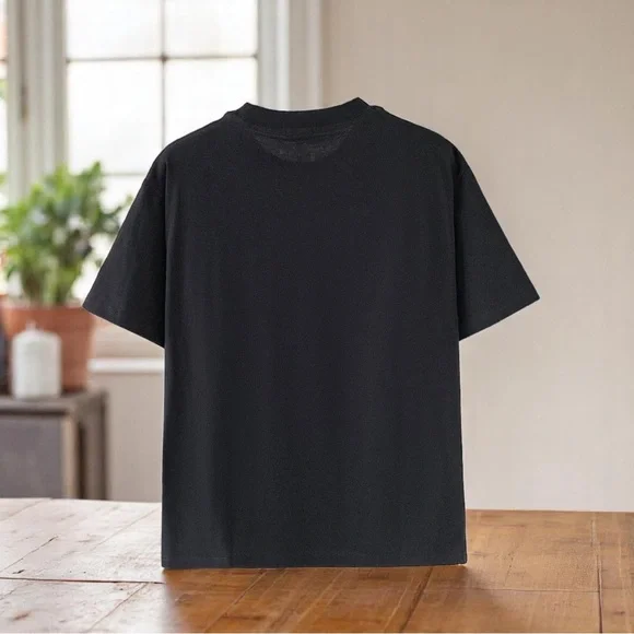 Acne Black Short Sleeve Tee with Minimalist Print - Picture 5 of 7